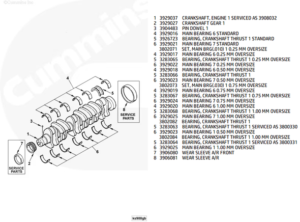 CUMMINS CRANKSHAFT THRUST BEARING 89-18 DODGE RAM 5.9L/6.7L - 4938948