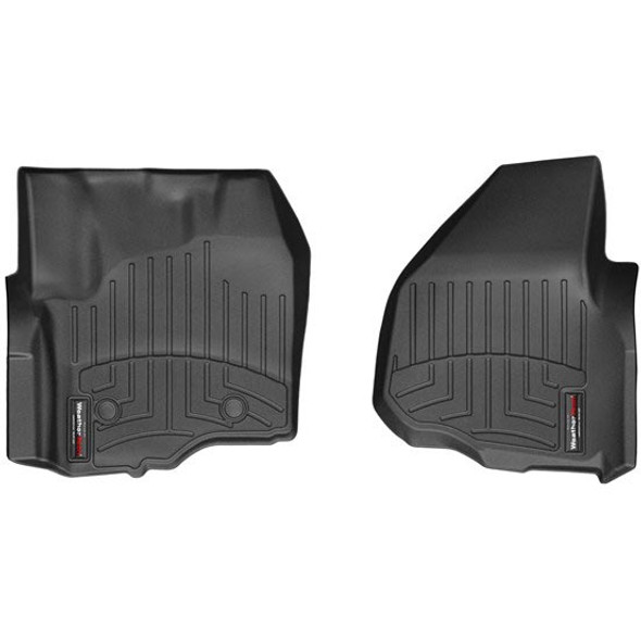 WEATHERTECH 444331 FRONT FLOORLINER, BLACK FOR 2012-2016 FORD SUPER DUTY (EXTENDED/CREW CAB - W/O 4X4 FLOOR SHIFTER WITH RAISED DEAD PEDAL)