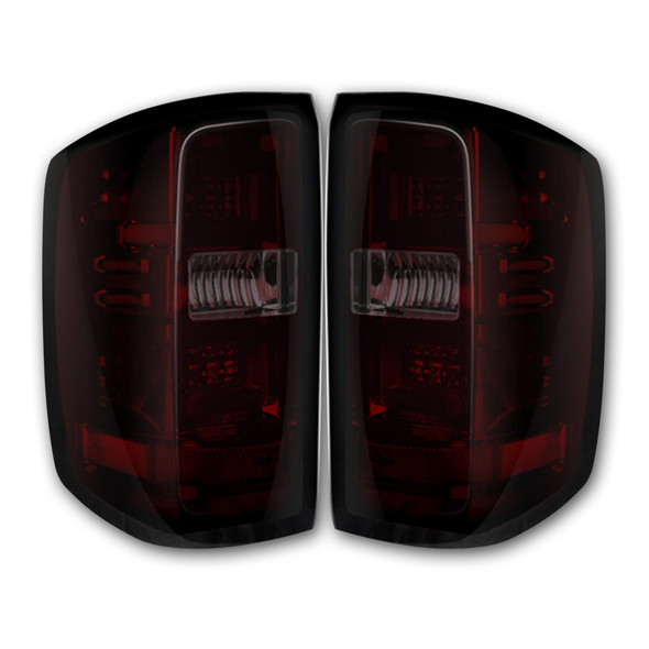 RECON 264238RBK REPLACES OEM HALOGEN TAIL LIGHTS OLED DARK RED SMOKED CHEVY SILVERADO 1500 14-18 & 2500/3500 14-19