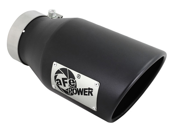 AFE POWER 49T40601-B12 MACH FORCE-XP 409 STAINLESS STEEL CLAMP-ON EXHAUST TIP BLACK 4 IN INLET X 6 IN OUTLET X 12 IN L