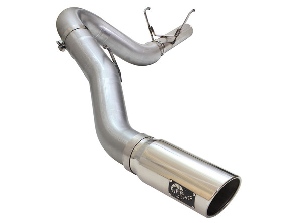 AFE POWER 49-02051-1P ATLAS 5 IN ALUMINIZED STEEL DPF-BACK EXHAUST SYSTEM W/POLISHED TIP DODGE RAM DIESEL TRUCKS 13-18 L6-6.7L (TD)