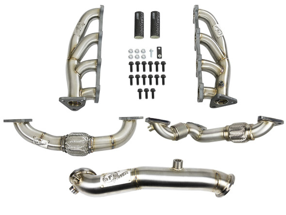 AFE POWER 48-34139 TWISTED STEEL HEADERS, UP-PIPES & DOWN PIPE 2011-2015 GM 6.6L DURAMAX LML