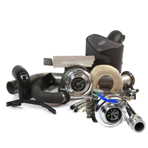 INDUSTRIAL INJECTION 22D403 DODGE COMPOUND TURBO KIT FOR 2007.5-2012 6.7L CUMMINS RACE