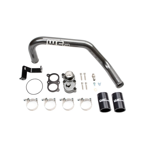 WEHRLI WCF100424 2006-2010 LBZ/LMM DURAMAX TOP OUTLET BILLET THERMOSTAT HOUSING AND UPPER COOLANT PIPE KIT FOR DUAL CP3