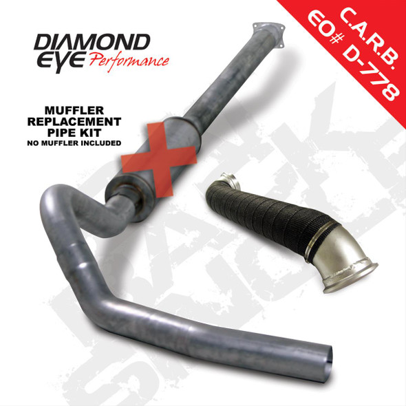 DIAMOND EYE K4120S-RP EXHAUST SYSTEM KIT 4IN. STAINLESS 2004-2005 CHEVY/GMC 6.6L LLY DURAMAX 2500/3500