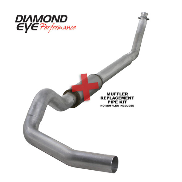 DIAMOND EYE K5216A-RP EXHAUST SYSTEM KIT 5IN. ALUMINIZED, NO MUFFLER 1994-2002 DODGE 5.9L CUMMINS 2500/3500