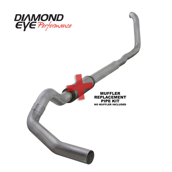 DIAMOND EYE K5322A-RP EXHAUST SYSTEM KIT 5IN. ALUMINIZED, NO MUFFLER 1999-2003.5 FORD 7.3L POWERSTROKE F250/F350