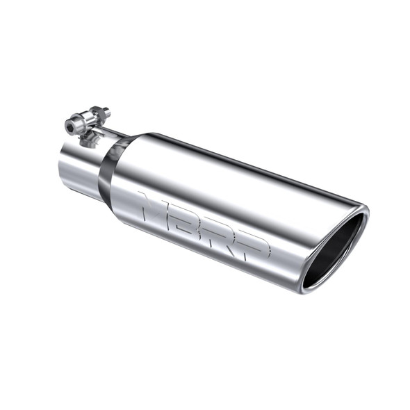 MBRP T5113  UNIVERSAL T304 STAINLESS STEEL TIP  3.5IN  OD ANGLED ROLLED END 2.5IN INLET 12IN LENGTH