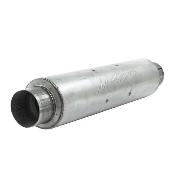 MBRP M1004A  UNIVERSAL ALUMINIZED STEEL MUFFLER 4IN INLET/OUTLET 24IN BODY 6IN DIAMETER 30IN OVERALL