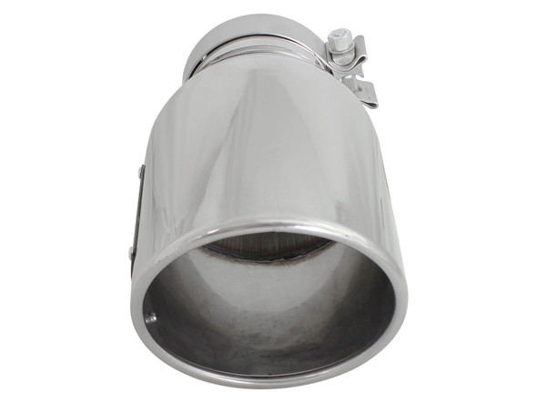 AFE 49T40602-P15 MACH Force-Xp 4" 304 Stainless Steel Exhaust Tip 4" In x 6" Out x 15" L Bolt-On Left