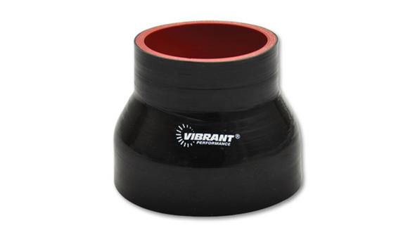 VIBRANT PERFORMANCE 2776 | 4 PLY REINFORCED SILICONE TRANSITION CONNECTOR - 3.5IN I.D. X 4IN I.D. X 3IN LONG (BLACK)
