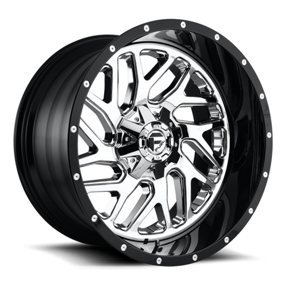 FUEL D21120001747 ALUMINUM WHEELS 20X10 TRITON D211 8 ON 170 CHROME/GLOSS BLACK LIP 125.1 BORE -19 OFFSET MESH SPOKE