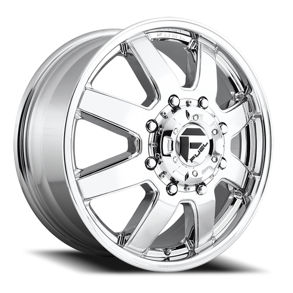 FUEL D53620828DF DUALLY WHEELS 20X8.25 MAVERICK DUALLY D536 8 ON 165.1 CHROME 121.5 BORE 122 OFFSET 7 SPOKE FRONT DUALLY