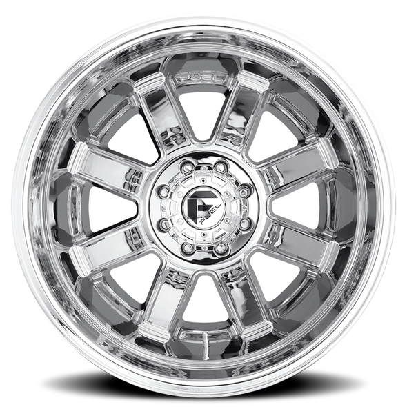 FUEL D53620828D45 DUALLY WHEELS 20X8.25 MAVERICK DUALLY D536 8 ON 165.1 CHROME 121.5 BORE -265 OFFSET 7 SPOKE OUTER DUALLY