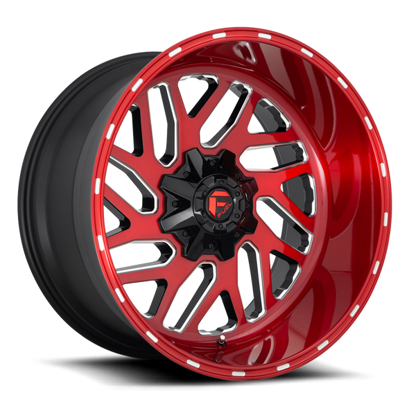 FUEL D69124201847 ALUMINUM WHEELS 24X12 TRITON D691 8 ON 180 CANDY RED MILLED 124.2 BORE -44 OFFSET MESH SPOKE