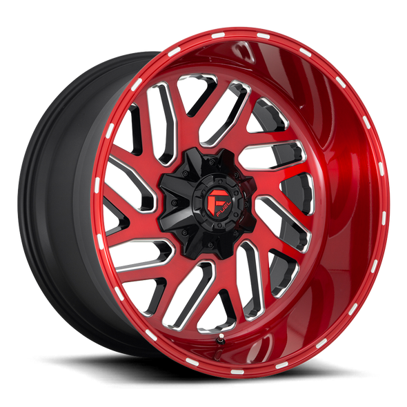 FUEL D69120008247 ALUMINUM WHEELS 20X10 TRITON D691 8 ON 165.1 CANDY RED MILLED 125.1 BORE -18 OFFSET MESH SPOKE