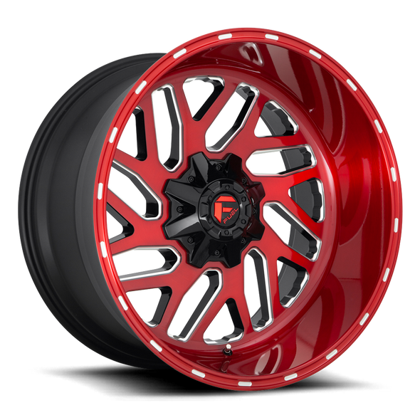 FUEL D69120001847 ALUMINUM WHEELS 20X10 TRITON D691 8 ON 180 CANDY RED MILLED 124.2 BORE -18 OFFSET MESH SPOKE