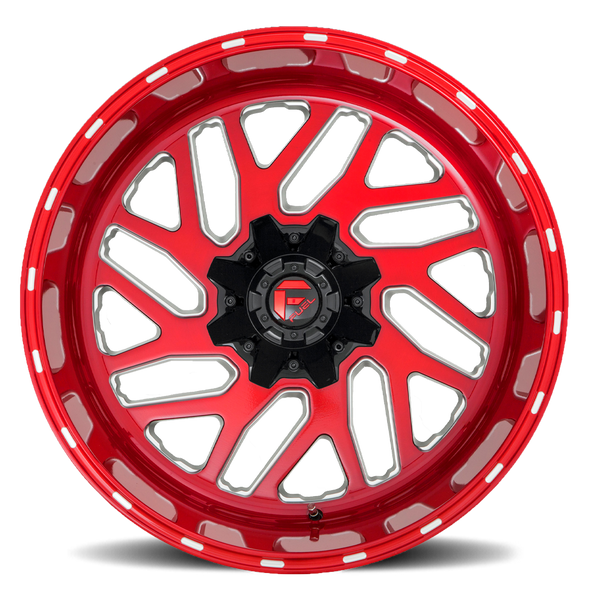 FUEL D69120001747 ALUMINUM WHEELS 20X10 TRITON D691 8 ON 170 CANDY RED MILLED 125.1 BORE -18 OFFSET MESH SPOKE