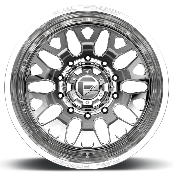 FUEL DF1924829345 DUALLY WHEELS 24X8.25 FF19D DUALLY DE19 PO 8 ON 210 POLISHED 154.3 BORE -246 OFFSET OUTER DUALLY