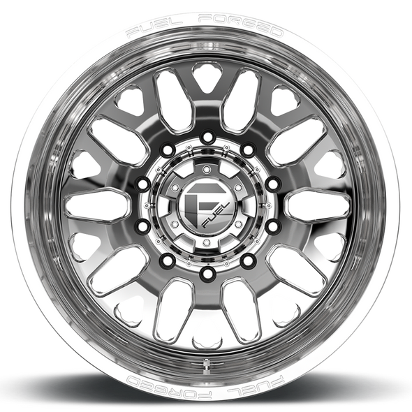 FUEL DF1920829235 DUALLY WHEELS 20X8.25 FF19D DUALLY DE19 PO 8 ON 200 POLISHED 142.2 BORE -202 OFFSET OUTER DUALLY