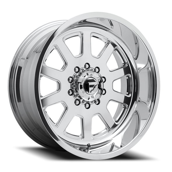 FUEL DF092420A845 DUALLY WHEELS 24X12 FF09D DUALLY DE09 SUPER SINGLE PO 10 ON 170 POLISHED 125.1 BORE -50 OFFSET FRONT DUALLY