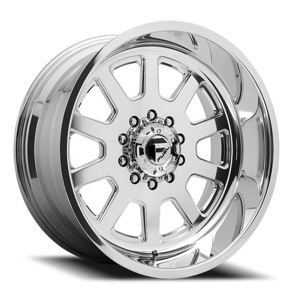 FUEL DF0924201845 DUALLY WHEELS 24X12 FF09D DUALLY DE09 SUPER SINGLE PO 8 ON 180 POLISHED 124.3 BORE -50 OFFSET FRONT DUALLY