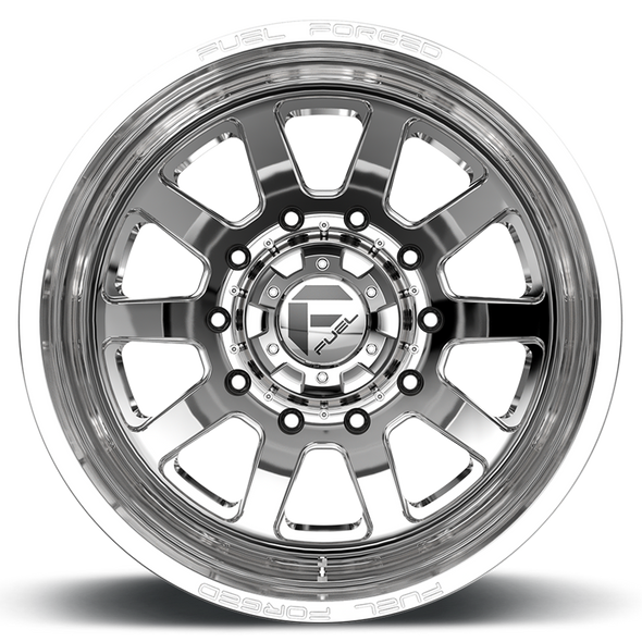 FUEL DF092482A945 DUALLY WHEELS 24X8.25 FF09D DUALLY DE09 PO 10 ON 225 POLISHED 170.1 BORE -225 OFFSET OUTER DUALLY