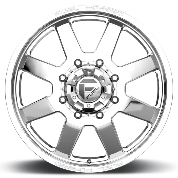 FUEL DF0924828D DUALLY WHEELS 24X8.25 FF09D DUALLY DE09 PO 8 ON 165.1 POLISHED 121.7 BORE 105 OFFSET FRONT DUALLY