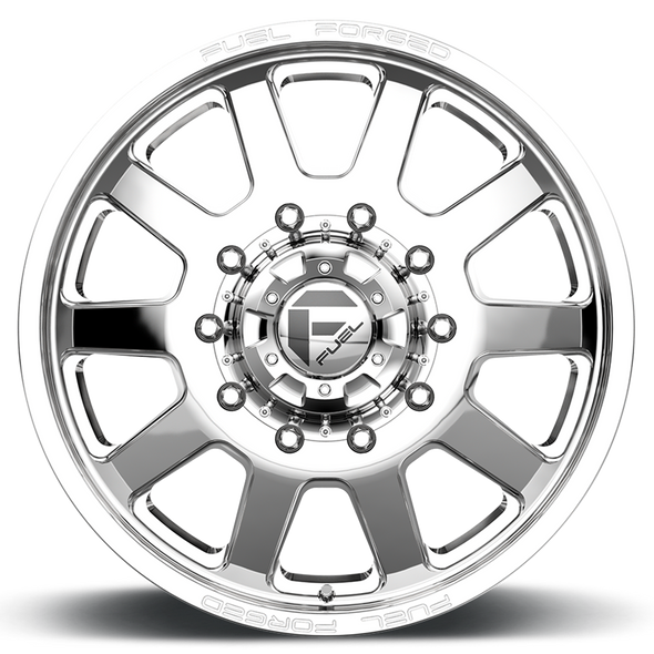 FUEL DF092282A9 DUALLY WHEELS 22X8.5 FF09D DUALLY DE09 PO 10 ON 225 POLISHED 170.1 BORE 105 OFFSET FRONT DUALLY