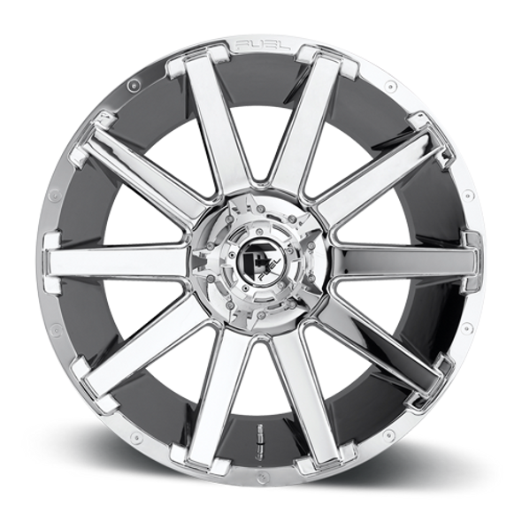 FUEL D61420901750 ALUMINUM WHEELS 20X9 CONTRA D614 8 ON 170 CHROME 125.1 BORE 1 OFFSET MULTI SPOKE