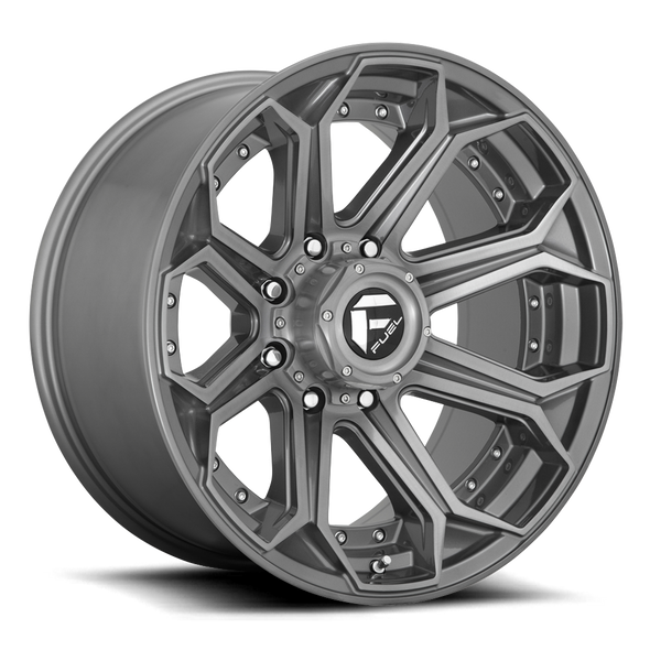 FUEL D70526401745 ALUMINUM WHEELS 26X14 SIEGE D705 8 ON 170 BRUSHED GUNMETAL GRAY TINTED CLEAR 125.1 BORE -75 OFFSET