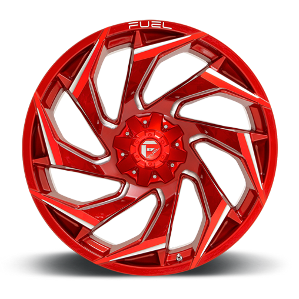 FUEL D75420901857 ALUMINUM WHEELS 20X9 REACTION D754 8 ON 180 CANDY RED MILLED 124.2 BORE 20 OFFSET