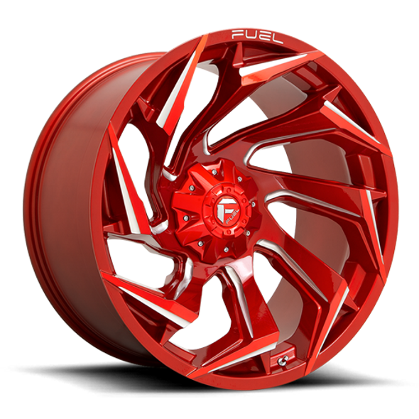 FUEL D75420001747 ALUMINUM WHEELS 20X10 REACTION D754 8 ON 170 CANDY RED MILLED 125.1 BORE -18 OFFSET