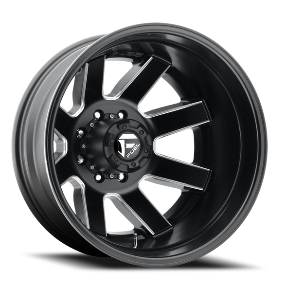 FUEL D53822829245 DUALLY WHEELS 22X8.3 MAVERICK DUALLY D538 8 ON 200 BLACK MILLED 142 BORE -227 OFFSET 7 SPOKE OUTER DUALLY