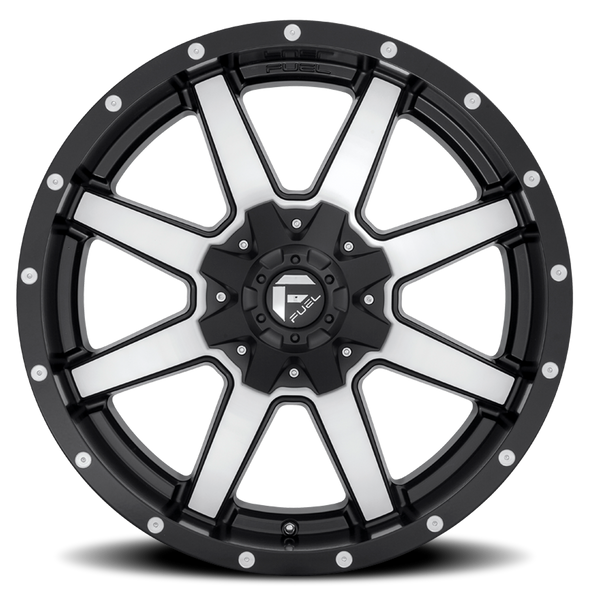 FUEL D53720001847 ALUMINUM WHEELS 20X10 MAVERICK D537 8 ON 180 BLACK MACHINED 125.2 BORE -18 OFFSET