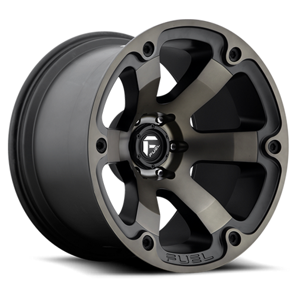 FUEL D56418901850 ALUMINUM WHEELS 18X9 BEAST D564 8 ON 180 MATTE BLACK/MACHINED DARK TINT 124.3 BORE 1 OFFSET 6 SPOKE