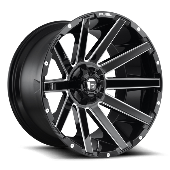 FUEL D61620001747 ALUMINUM WHEELS 20X10 CONTRA D616 8 ON 170 MATTE BLACK MILLED 125.1 BORE -18 OFFSET MULTI SPOKE