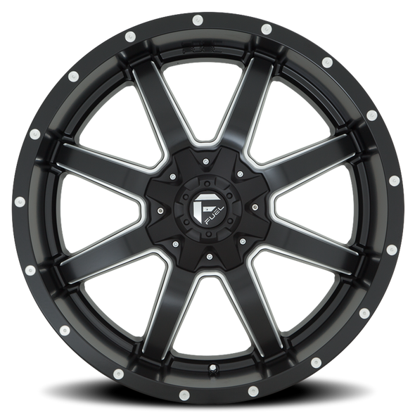 FUEL D53822001857 ALUMINUM WHEELS 22X10 MAVERICK D538 8 ON 180 BLACK MILLED 124.3 BORE 10 OFFSET