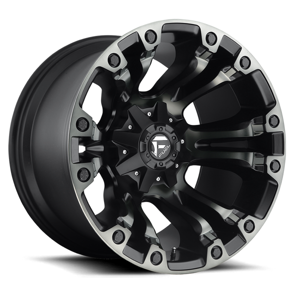 FUEL D56920908257 ALUMINUM WHEELS 20X9 VAPOR D569 8 ON 165.1 MATTE BLACK DOUBLE DARK TINT 125.2 BORE 20 OFFSET