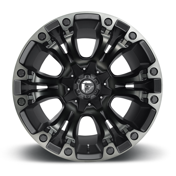 FUEL D56920901850 ALUMINUM WHEELS 20X9 VAPOR D569 8 ON 180 MATTE BLACK DOUBLE DARK TINT 124.3 BORE 1 OFFSET