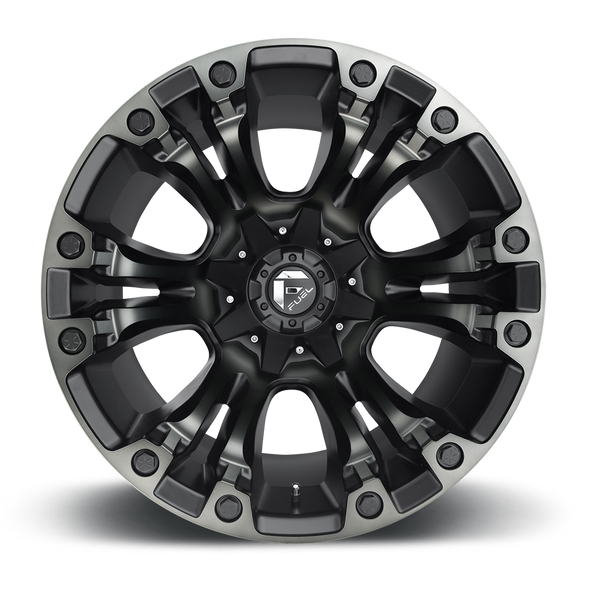 FUEL D56920901750A ALUMINUM WHEELS 20X9 VAPOR D569 8 ON 170 MATTE BLACK DOUBLE DARK TINT 125.1 BORE 1 OFFSET