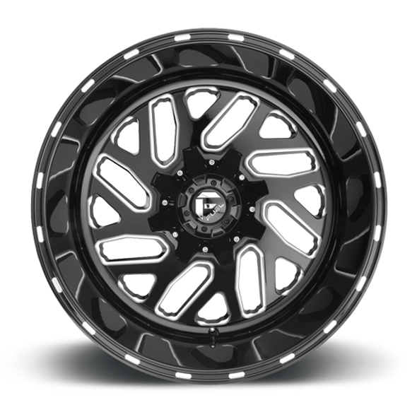 FUEL D58122201847 ALUMINUM WHEELS 22X12 TRITON D581 8 ON 180 GLOSS BLACK MILLED 124.2 BORE -43 OFFSET MESH SPOKE