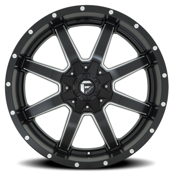 FUEL D53822001757 ALUMINUM WHEELS 22X10 MAVERICK D538 8 ON 170 BLACK MILLED 125.1 BORE 10 OFFSET