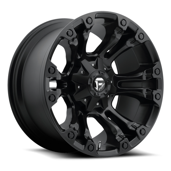 FUEL D56020908250 ALUMINUM WHEELS 20X9 VAPOR D560 8 ON 165.1 MATTE BLACK 125.2 BORE 1 OFFSET