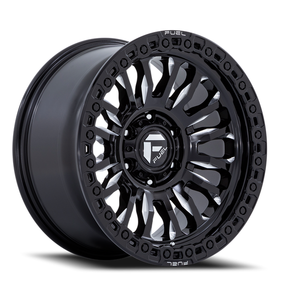 FUEL FC857BE17908701 ALUMINUM WHEELS 17X9 RINCON SBL FC857BE 8 ON 170 GLOSS BLACK MILLED 125.1 BORE 1 OFFSET