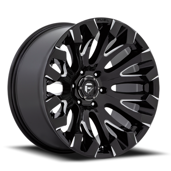 FUEL D82820908250 ALUMINUM WHEELS 20X9 QUAKE D828 8 ON 165.1 GLOSS BLACK MILLED 125.1 BORE 1 OFFSET