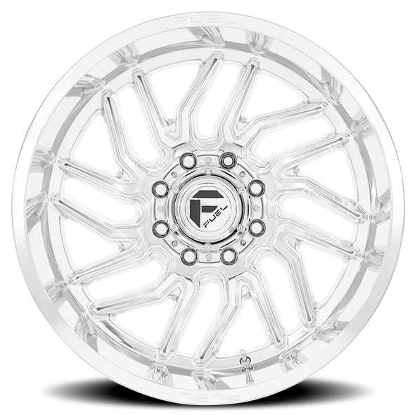 FUEL D80924201847 ALUMINUM WHEELS 24X12 HURRICANE D809 8 ON 180 POLISHED MILLED 124.2 BORE -44 OFFSET