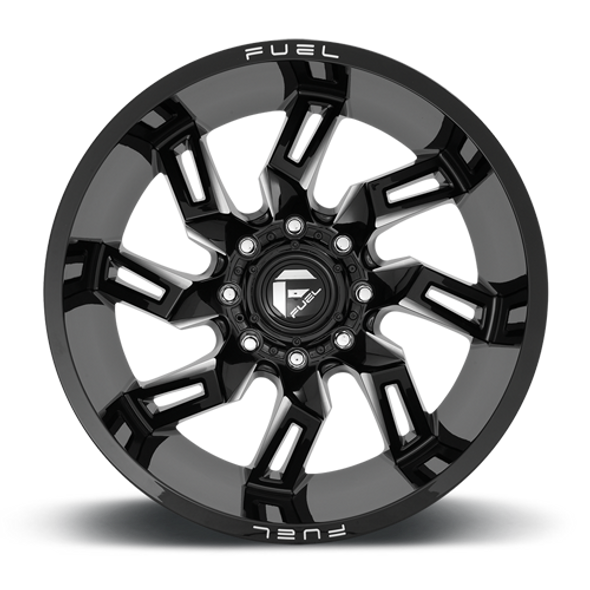 FUEL D74720901750 ALUMINUM WHEELS 20X9 LOCKDOWN D747 8 ON 170 GLOSS BLACK MILLED 125.1 BORE 1 OFFSET