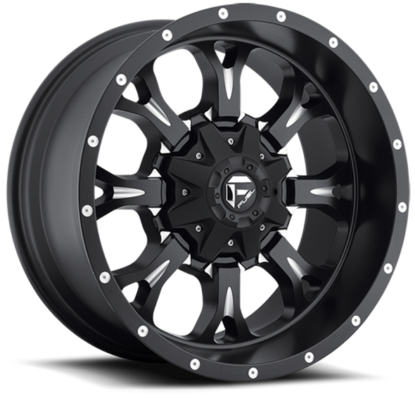 FUEL D51720001750 ALUMINUM WHEELS 20X10 KRANK D517 8 ON 170 MATTE BLACK MILLED 125.2 BORE -12 OFFSET