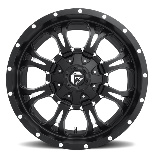 FUEL D51720001745 ALUMINUM WHEELS 20X10 KRANK D517 8 ON 170 MATTE BLACK MILLED 125.2 BORE -24 OFFSET